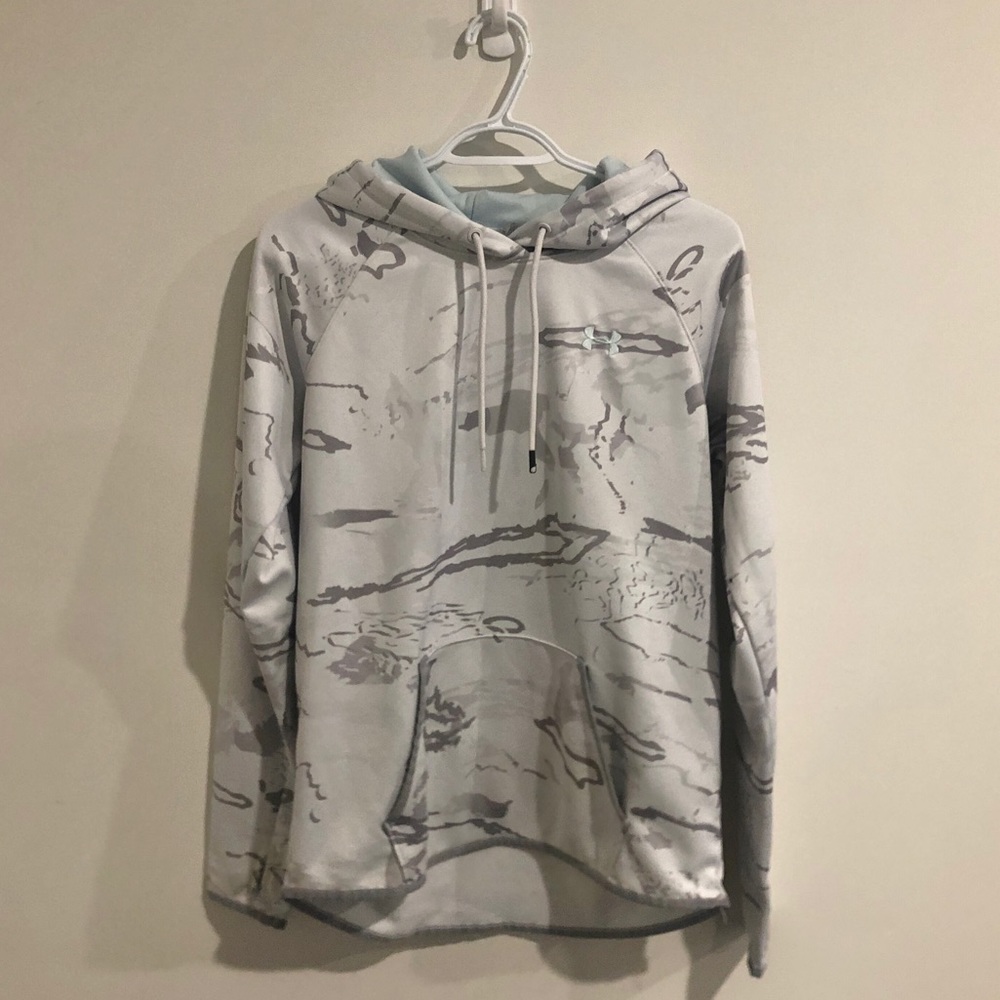 Under armour white camouflage cold gear hoodie